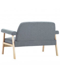 Divano a 2 Posti in Tessuto Grigio Chiaro