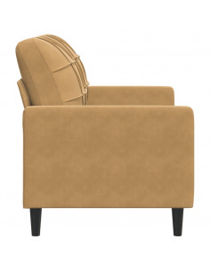 Divano a 2 Posti marrone 120 cm in Velluto