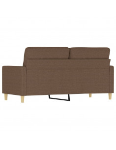 Divano a 2 Posti Marrone 140 cm in Tessuto