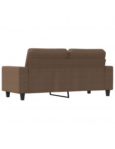 Divano a 2 Posti Marrone 140 cm in Tessuto