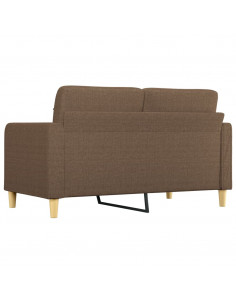 Divano a 2 Posti Marrone 140 cm in Tessuto