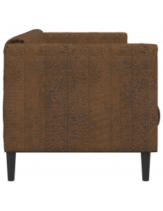 Divano a 2 Posti Marrone in Tessuto