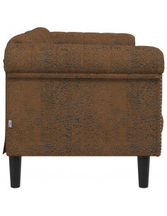 Divano a 2 Posti Marrone in Velluto