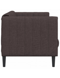 Divano a 2 Posti Marrone Scuro in Tessuto