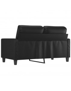 Divano a 2 Posti Nero 120 cm in Similpelle