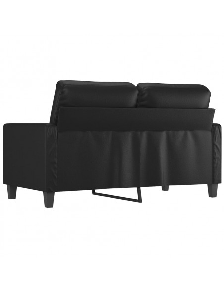 Divano a 2 Posti Nero 120 cm in Similpelle