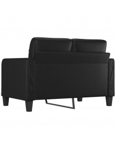 Divano a 2 Posti Nero 120 cm in Similpelle