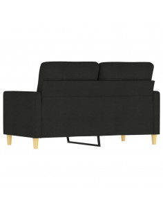 Divano a 2 Posti Nero 120 cm in Tessuto