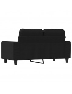 Divano a 2 Posti Nero 120 cm in Tessuto