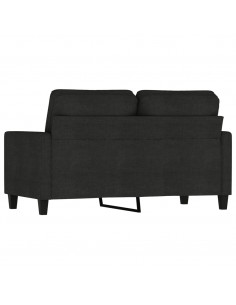 Divano a 2 Posti Nero 120 cm in Tessuto