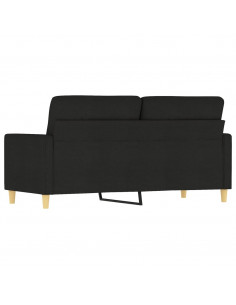 Divano a 2 Posti Nero 120 cm in Tessuto