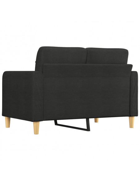 Divano a 2 Posti Nero 120 cm in Tessuto