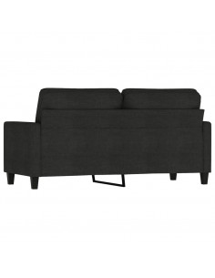 Divano a 2 Posti Nero 120 cm in Tessuto