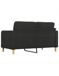 Divano a 2 Posti Nero 120 cm in Tessuto