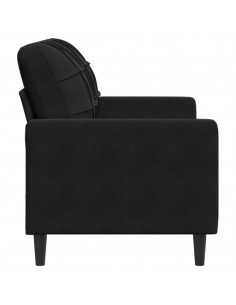 Divano a 2 Posti Nero 120 cm in Velluto