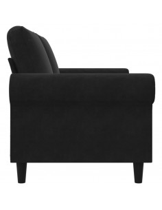 Divano a 2 Posti Nero 140 cm in Velluto