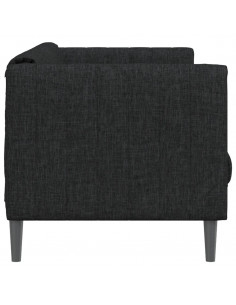 Divano a 2 Posti Nero in Tessuto