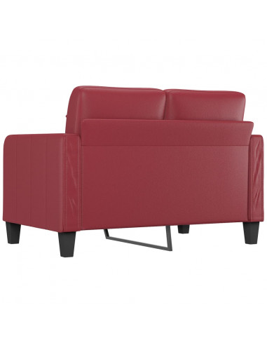 Divano a 2 Posti Rosso Vino 120 cm in Similpelle