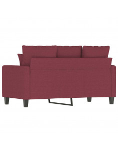 Divano a 2 Posti Rosso Vino 120 cm in Tessuto