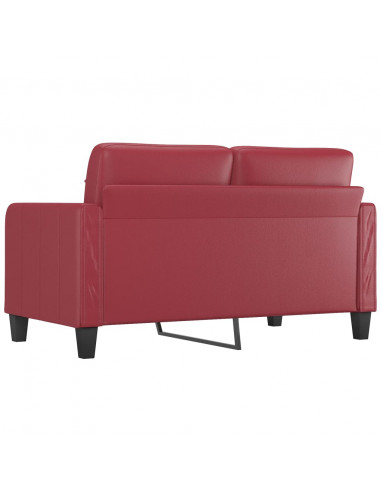 Divano a 2 Posti Rosso Vino 140 cm in Similpelle