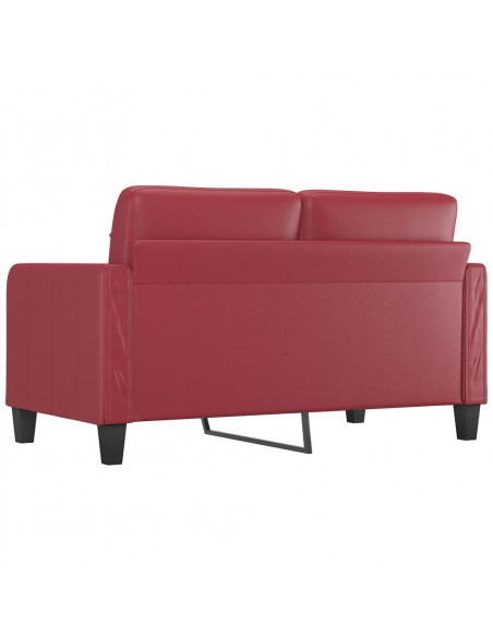 Divano a 2 Posti Rosso Vino 140 cm in Similpelle