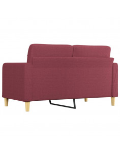 Divano a 2 Posti Rosso Vino 140 cm in Tessuto