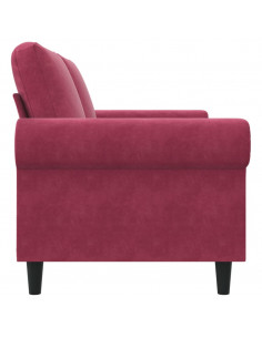 Divano a 2 Posti Rosso Vino 140 cm in Velluto