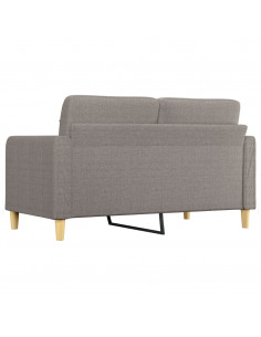 Divano a 2 Posti Tortora 140 cm in Tessuto