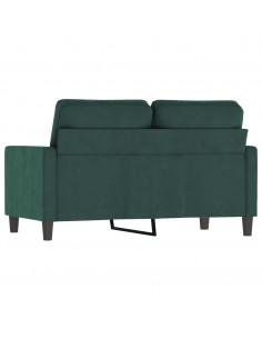 Divano a 2 Posti Verde Scuro 120 cm in Velluto