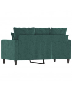 Divano a 2 Posti Verde Scuro 120 cm in Velluto
