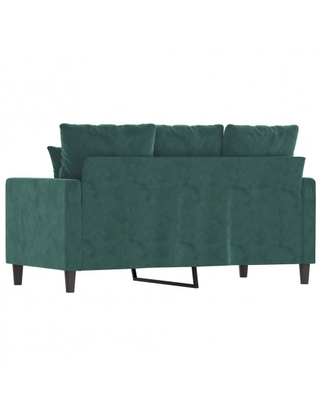 Divano a 2 Posti Verde Scuro 120 cm in Velluto