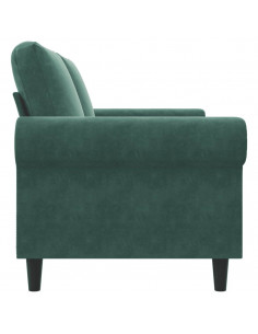 Divano a 2 Posti Verde Scuro 140 cm in Velluto