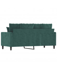 Divano a 2 Posti Verde Scuro 140 cm in Velluto