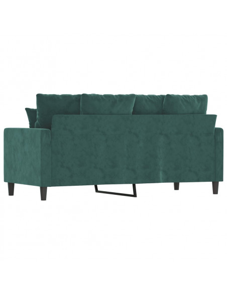 Divano a 2 Posti Verde Scuro 140 cm in Velluto