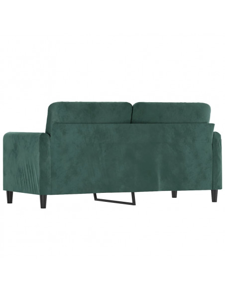 Divano a 2 Posti Verde Scuro 140 cm in Velluto