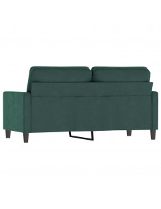 Divano a 2 Posti Verde Scuro 140 cm in Velluto