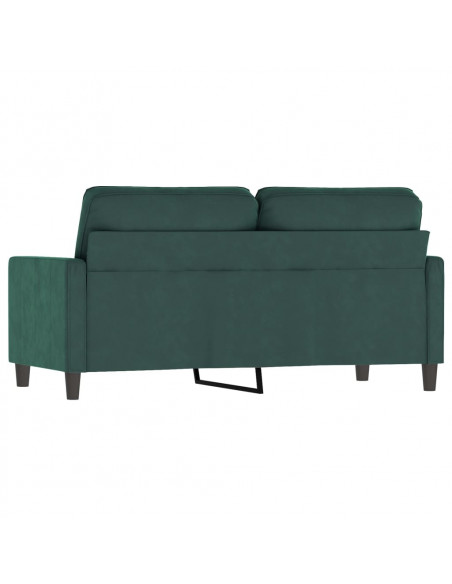 Divano a 2 Posti Verde Scuro 140 cm in Velluto