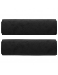 Divano a 3 Posti con Cuscini Nero 180 cm in Velluto