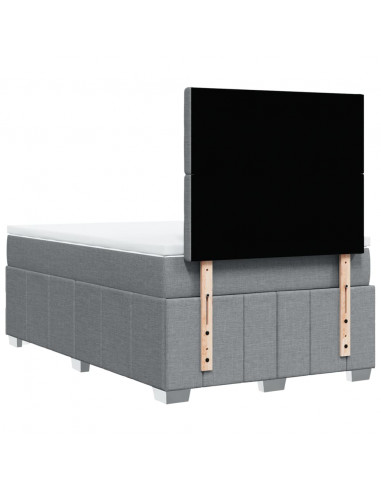 Giroletto a Molle con Materasso Grigio Chiaro 120x200cm Tessuto