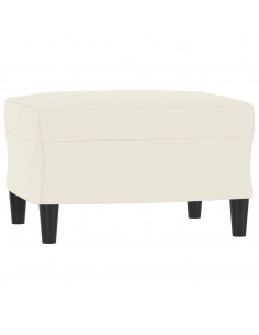 Divano a 3 Posti con Poggiapiedi Crema 180 cm in Velluto