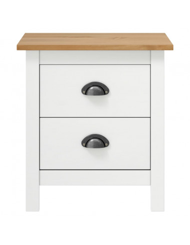 Comodini Hill Bianchi 2 pz 46x35x49,5 cm Legno Massello di Pino