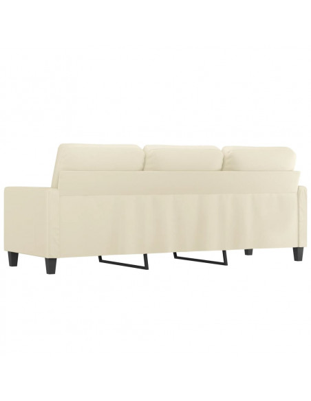 Divano a 3 Posti Crema 180 cm in Similpelle