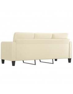 Divano a 3 Posti Crema 180 cm in Similpelle