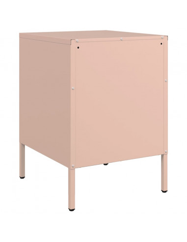 Comodino Rosa 36x39x50,5 cm in Acciaio