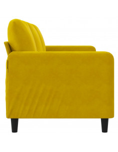 Divano a 3 Posti Giallo 180 cm in Velluto