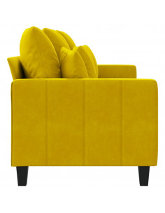 Divano a 3 Posti Giallo 180 cm in Velluto