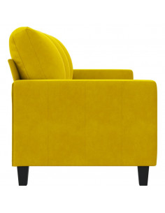 Divano a 3 Posti Giallo 180 cm in Velluto