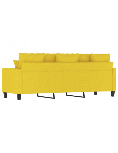 Divano a 3 Posti Giallo Chiaro 180 cm in Tessuto
