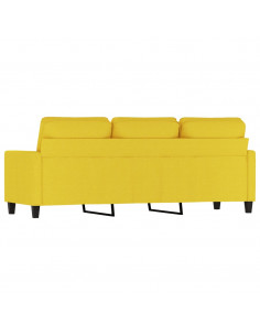 Divano a 3 Posti Giallo Chiaro 180 cm in Tessuto