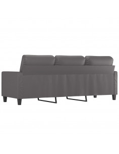 Divano a 3 Posti Grigio 180 cm in Similpelle